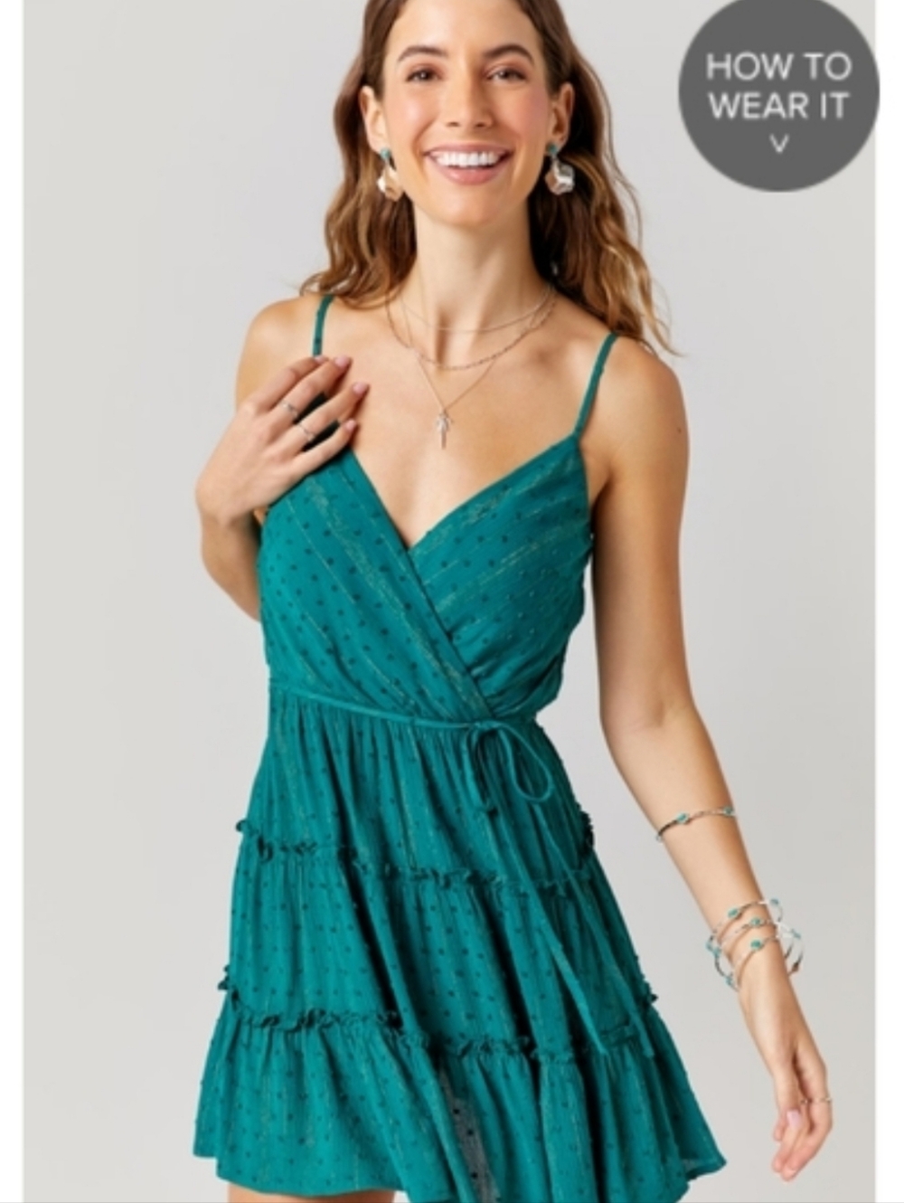 FRANCESCA'S GREEN FLOWY SUMMER DRESS